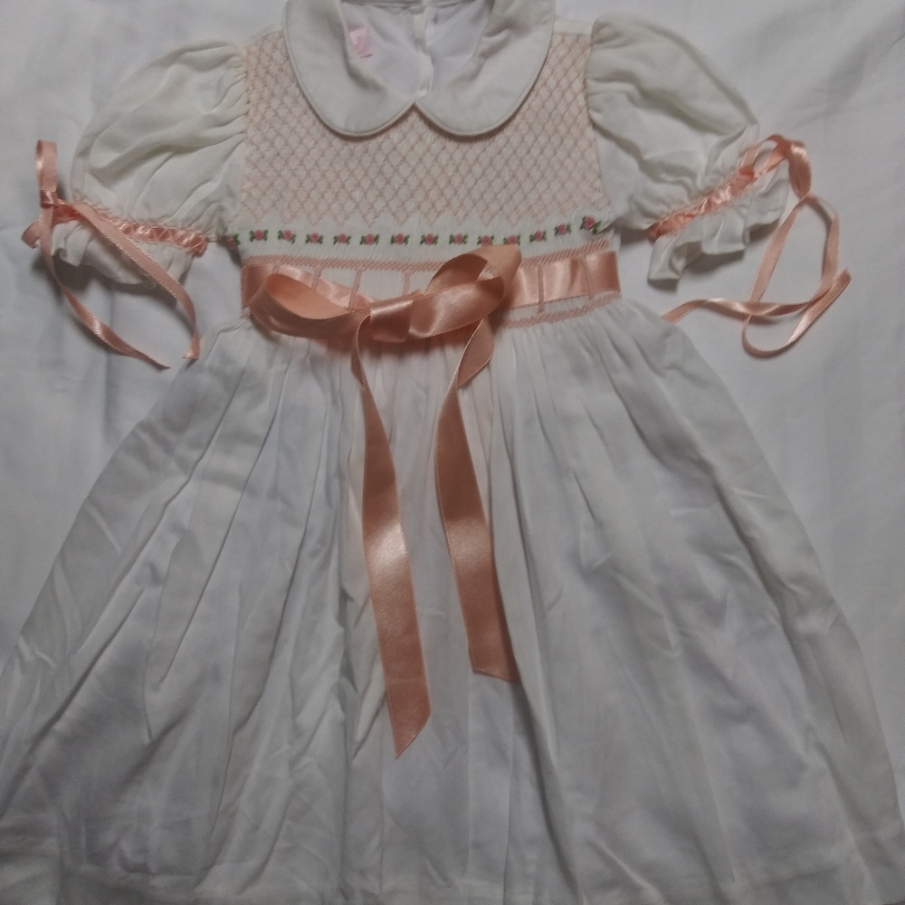 White smocked dress size 2